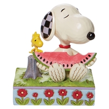 Peanuts - H: 11,5 cm. Snoopy eating Watermelon